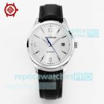 V9 Factory Jaeger-LeCoultre Master Control Date Silver Face Ultra-thin AAA Replica Watch 